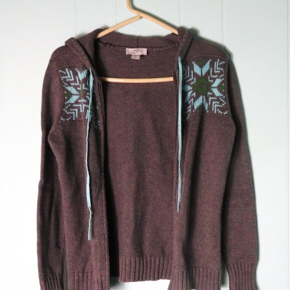 Ann Taylor LOFT Hooded Cardigan LS Sweater Zip Up Size XS - Picture 3 of 5